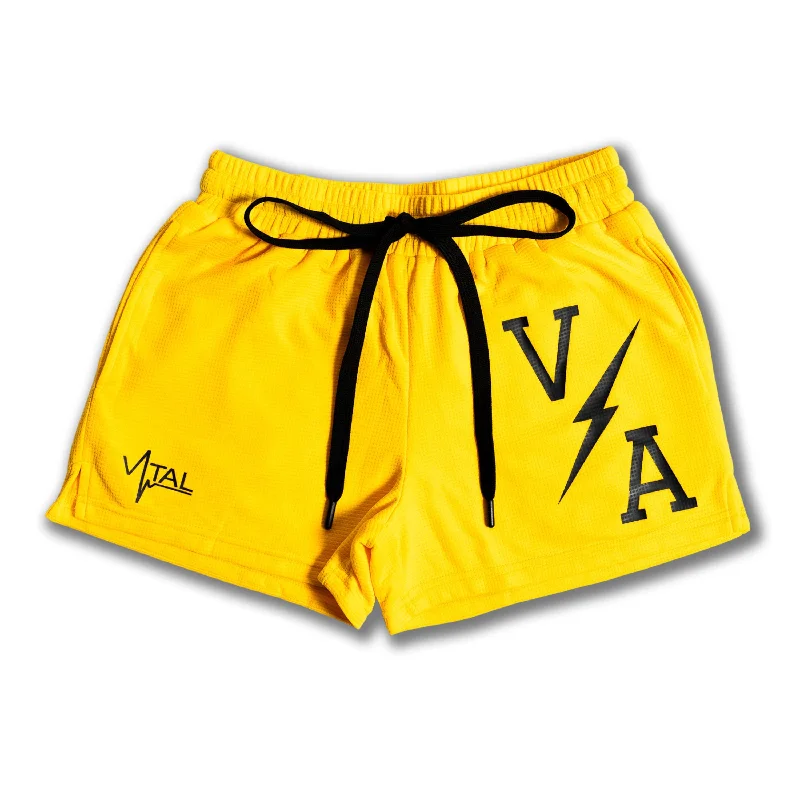 Combat Mesh Shorts 5" - University Yellow/Black Bolt