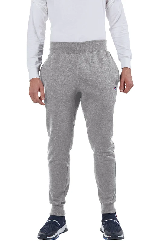 Champion Mens Reverse Weave Fleece Jogger Sweatpants w/ Pockets - Oxford Grey