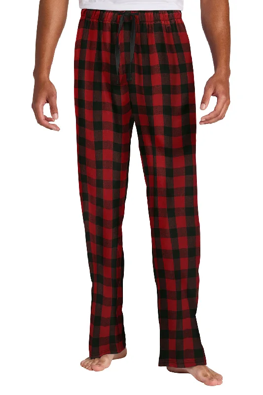 District Mens Flannel Plaid Lounge Pants - Red/Black Buffalo Check