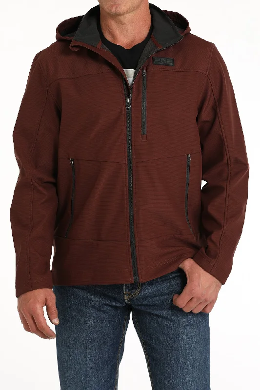 CINCH BURGUNDY RED BONDED HOODED JACKET