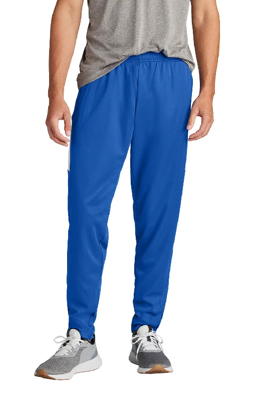 Sport-Tek Mens Moisture Wicking Travel Pants w/ Pockets - True Royal Blue/White - New