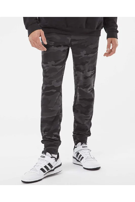 Independent Trading Co. Mens Fleece Sweatpants w/ Pockets - Black Camo