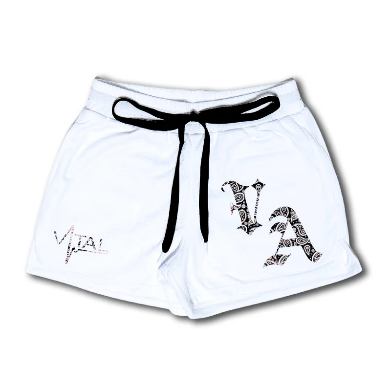 Combat Mesh Shorts 5" - White/Paisley