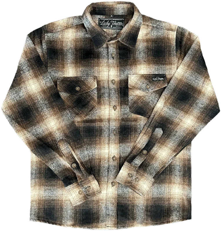 The BOMB Flannel Button Up - BROWN PLAID