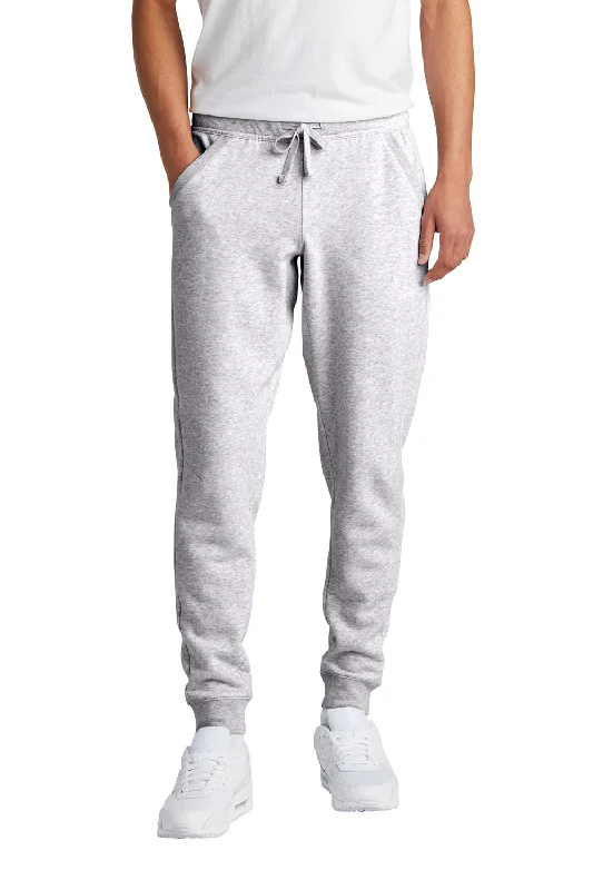 Sport-Tek Mens Drive Fleece Jogger Sweatpants w/ Pockets - Heather Grey