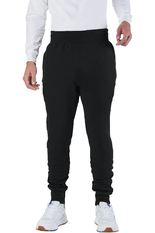 Champion Mens Reverse Weave Fleece Jogger Sweatpants w/ Pockets - Black