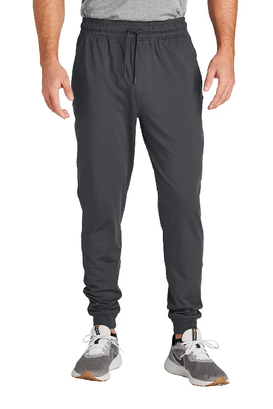 Sport-Tek Mens Sport-Wick Moisture Wicking Jogger Sweatpants w/ Pockets - Charcoal Grey - New