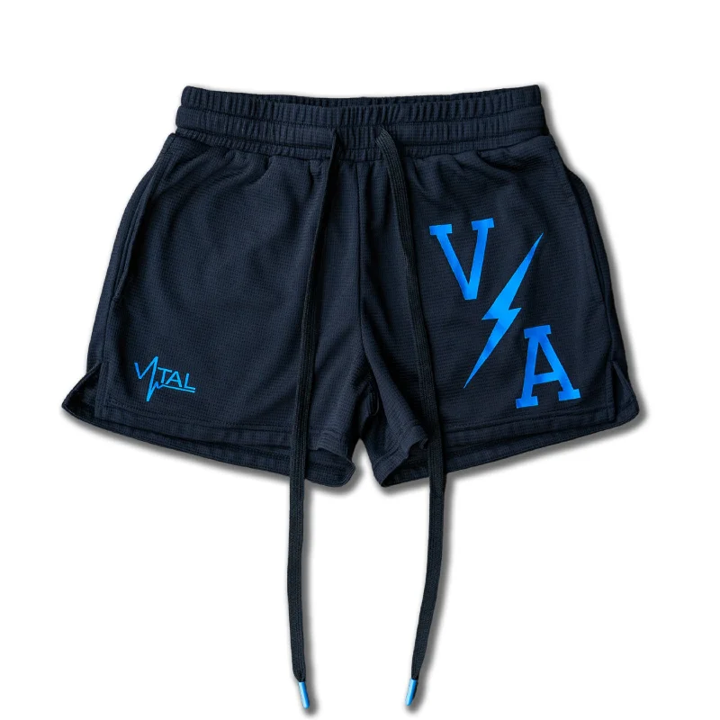 Combat Mesh Shorts 5" - Black/Baby Blue Bolt