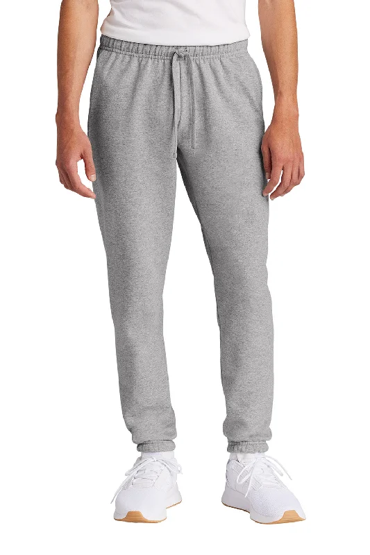 Port & Company Mens Core Fleece Sweatpants w/ Pockets - Heather Grey - New