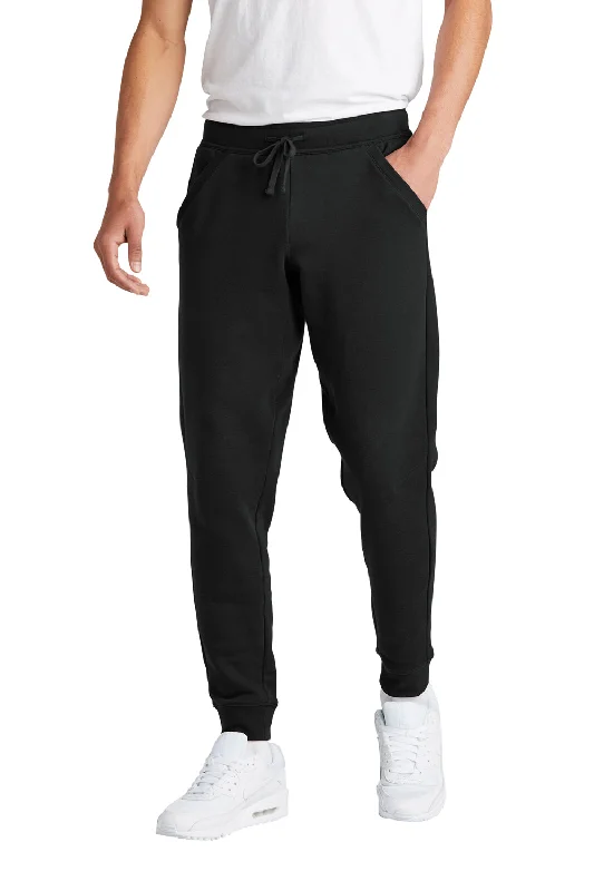 Sport-Tek Mens Drive Fleece Jogger Sweatpants w/ Pockets - Black