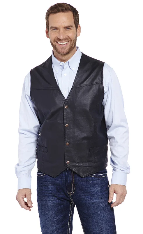 Cripple Creek Men's Snap Front Leather Vest