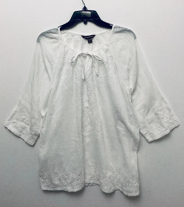 Top 3/4 Sleeve By Tommy Bahama In White, Size: Xl