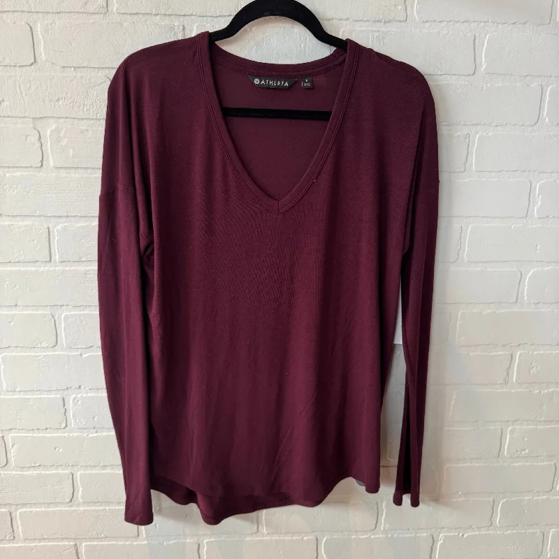 Athletic Top Long Sleeve Crewneck By Athleta In Red, Size: S