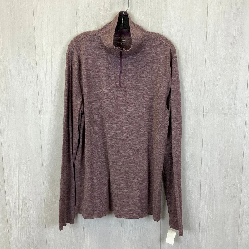 Athletic Top Long Sleeve Collar By J. Crew In Purple, Size: L