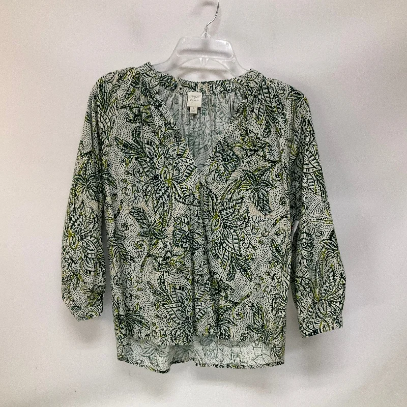 Top Long Sleeve By Anthropologie In Green, Size: S