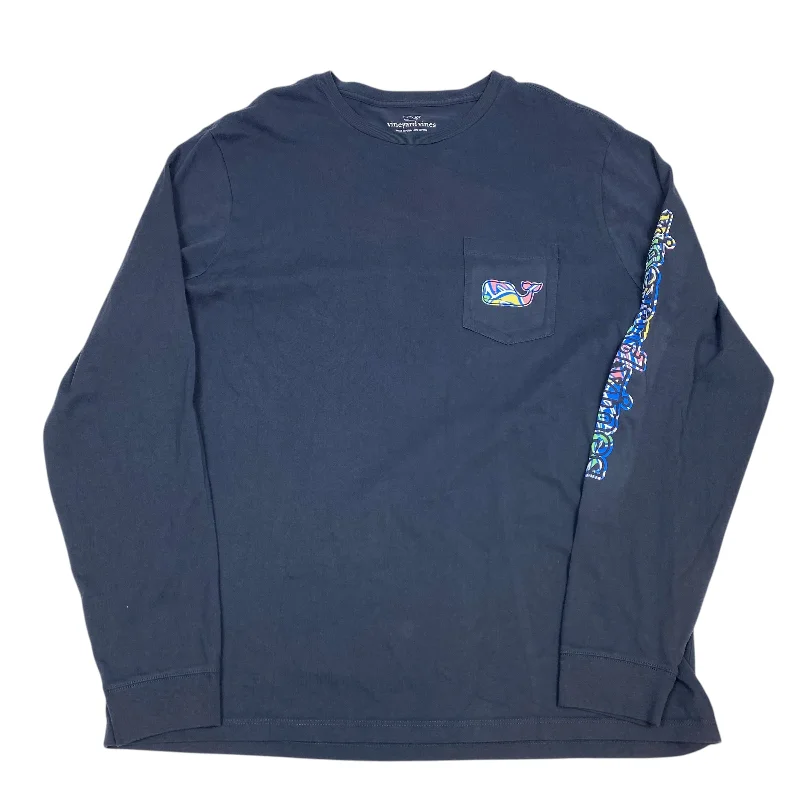 Top Long Sleeve Designer By Vineyard Vines In Blue, Size: L