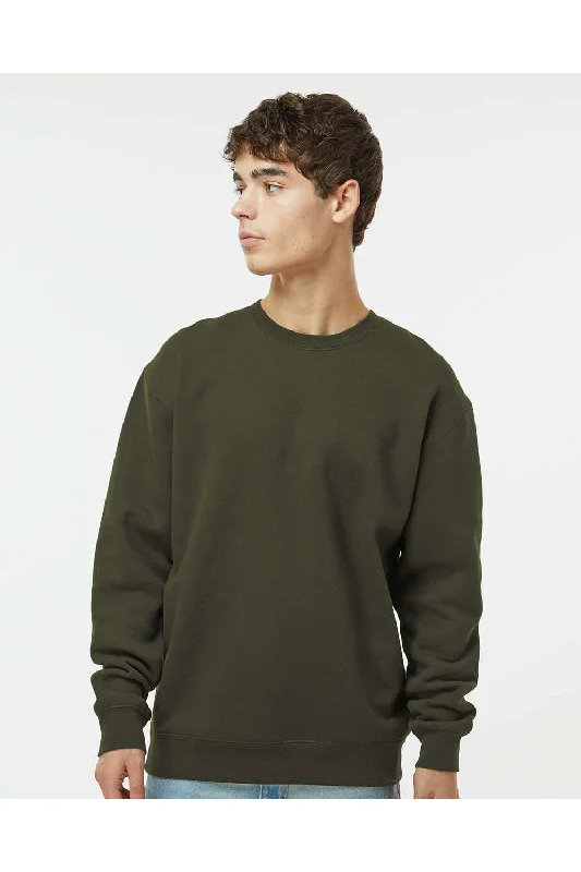 Independent Trading Co. Mens Crewneck Sweatshirt - Army Green