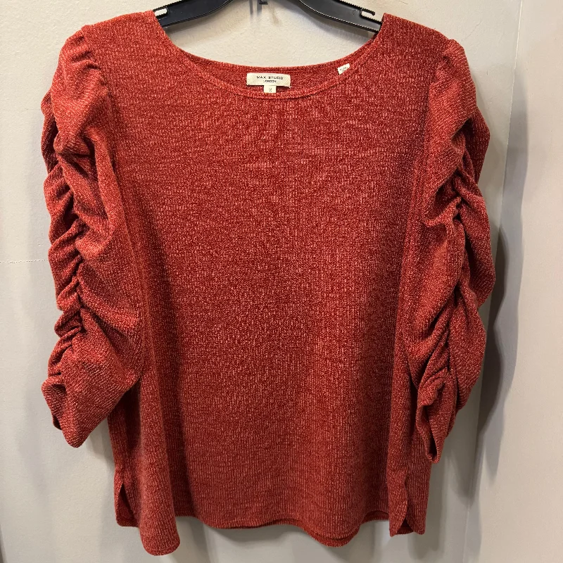 Top 3/4 Sleeve By Max Studio In Red, Size: 1x