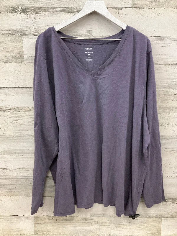 Top Long Sleeve Basic By Sonoma In Grey, Size: 4x