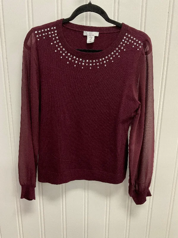 Top Long Sleeve Designer By Halston In Maroon, Size: M