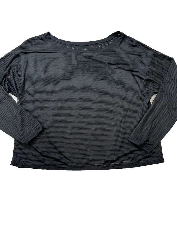 Athletic Top Long Sleeve Crewneck By Lululemon In Black, Size: M