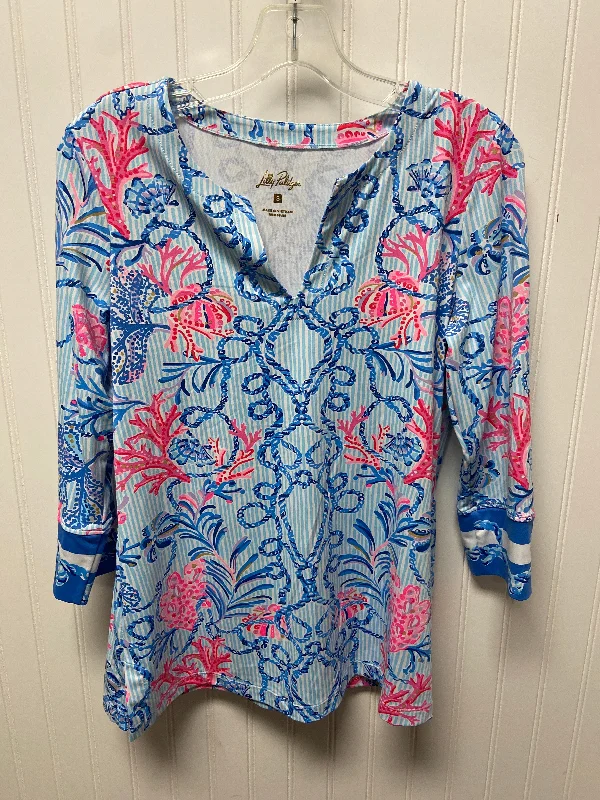 Top Long Sleeve Designer By Lilly Pulitzer In Blue, Size: S