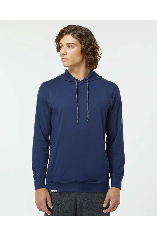 Holloway Mens Eco Revive Ventura Moisture Wicking Hooded Sweatshirt Hoodie - Navy Blue