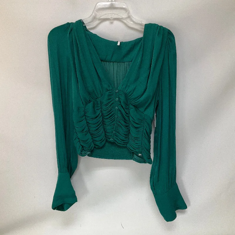 Top Long Sleeve By Free People In Green, Size: S