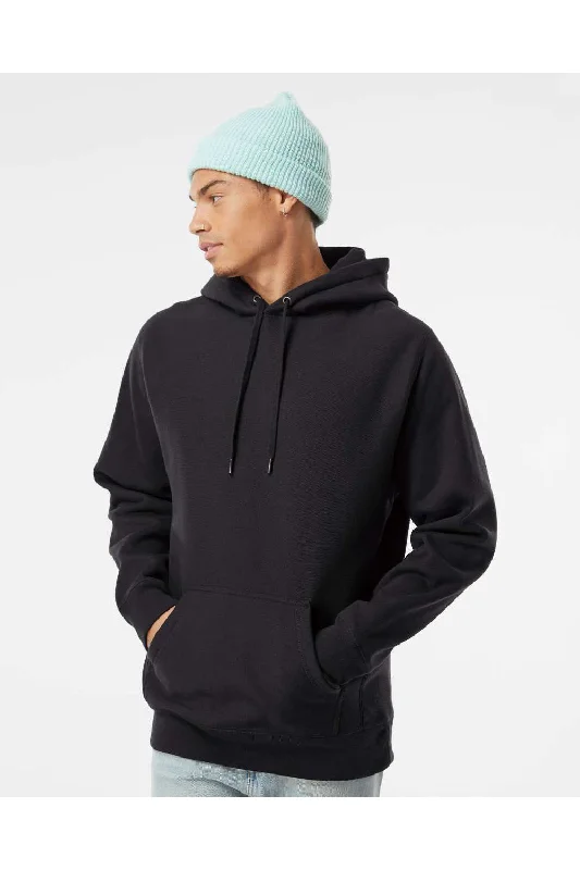 Independent Trading Co. Mens Legend Hooded Sweatshirt Hoodie w/ Pouch Pocket - Black