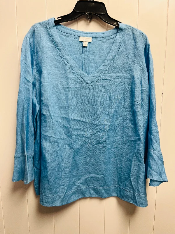 Top Long Sleeve By J. Jill In Blue, Size: 1x