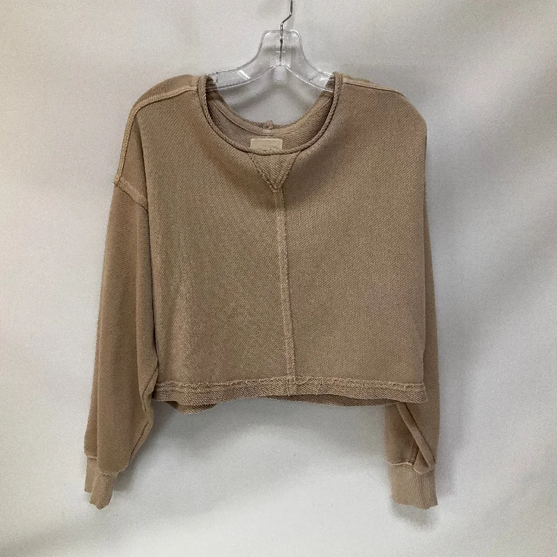 Top Long Sleeve By Aerie In Tan, Size: S