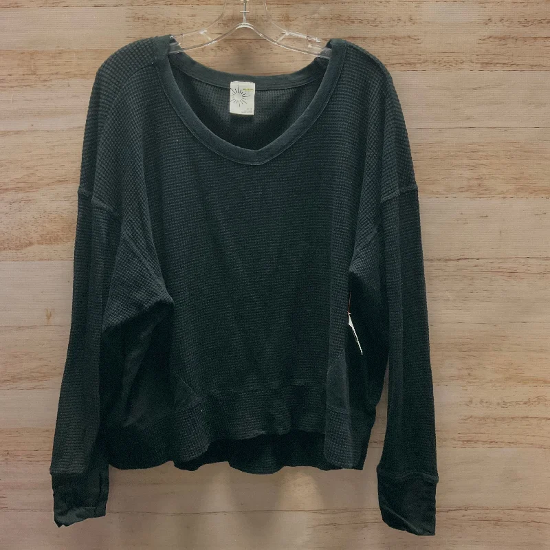 Athletic Top Long Sleeve Crewneck By Aerie In Black, Size: M