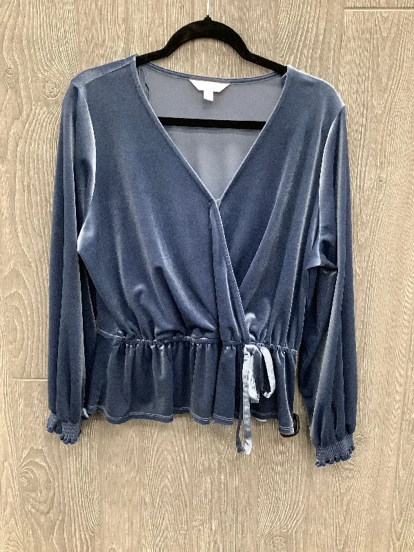 Top Long Sleeve By Lc Lauren Conrad In Blue, Size: Xl