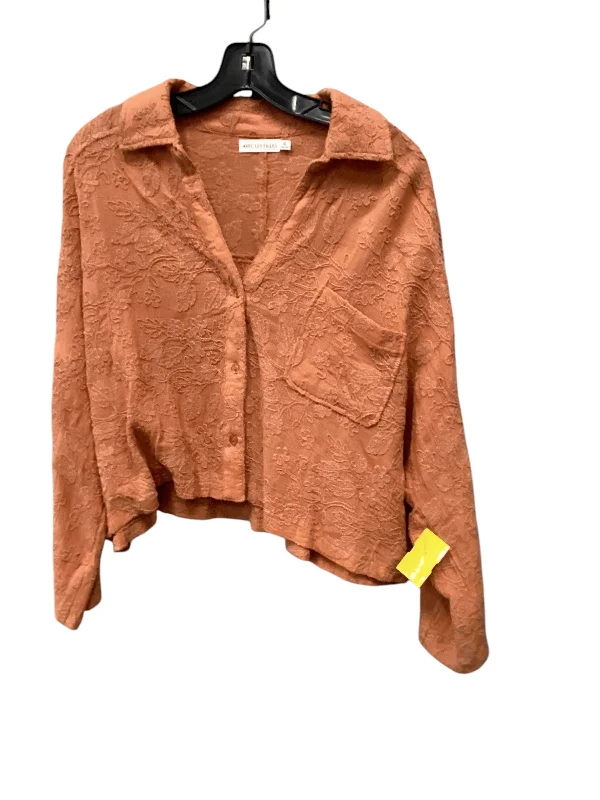 Top Long Sleeve By Avec Les Filles In Orange, Size: Xl