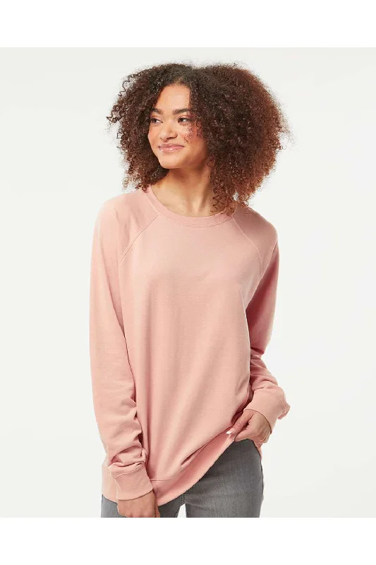 Independent Trading Co. Mens Icon Loopback Terry Crewneck Sweatshirt - Rose Pink