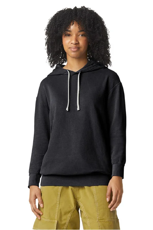 Comfort Colors Mens Garment Dyed Fleece Hooded Sweatshirt Hoodie - Black