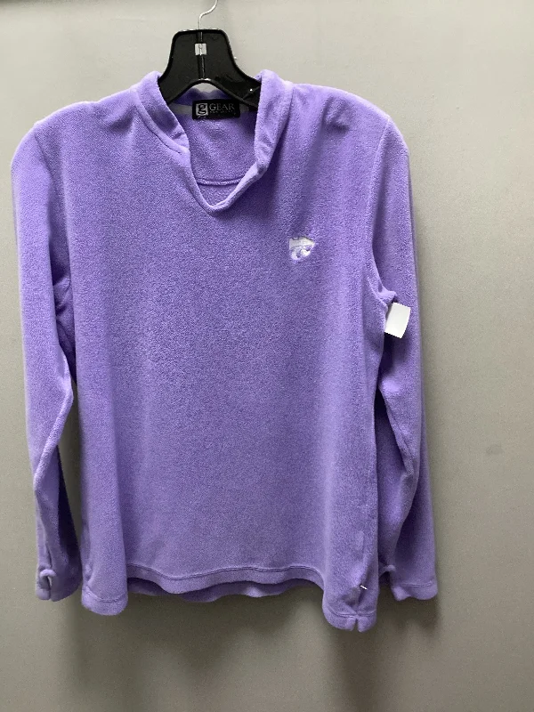 Athletic Top Long Sleeve Crewneck Bygear In Purple, Size: S