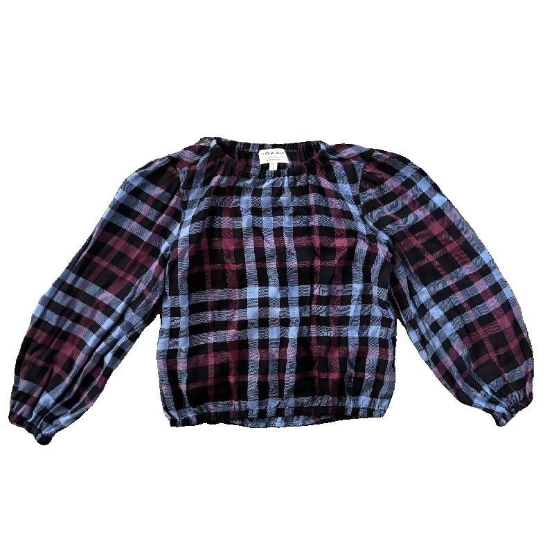 Top Long Sleeve By Cloth & Stone In Checkered Pattern, Size: S