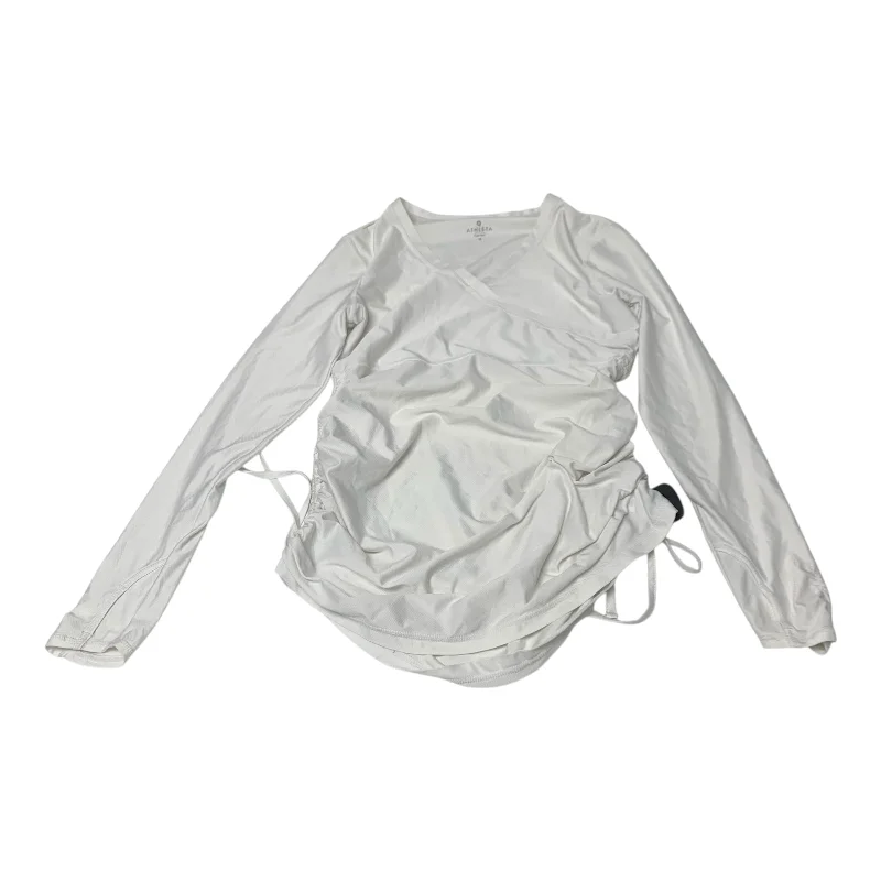 Athletic Top Long Sleeve Crewneck By Athleta In White, Size: S