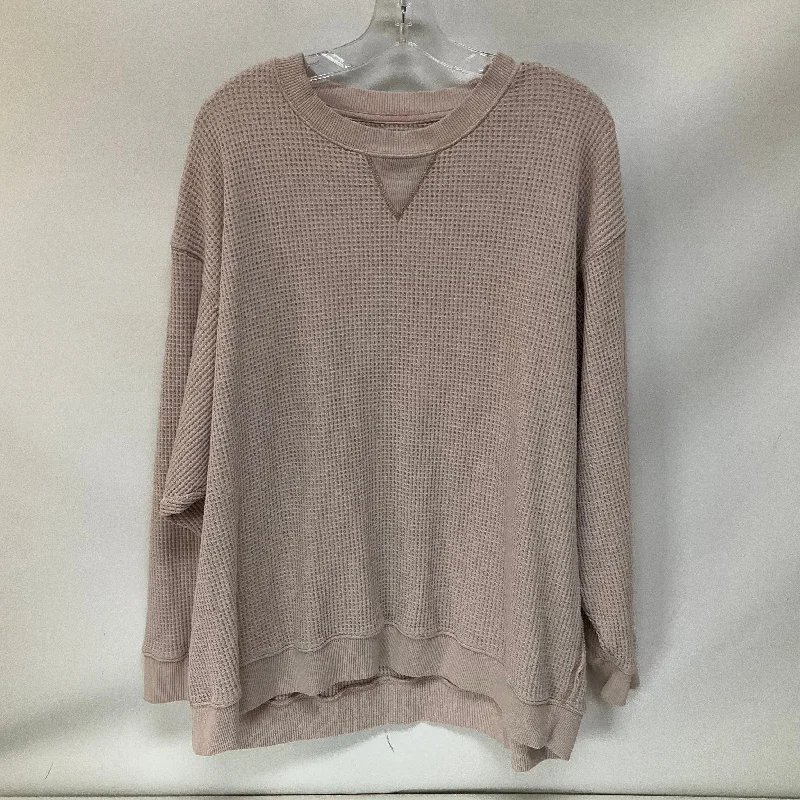 Top Long Sleeve By Aerie In Pink, Size: Xl