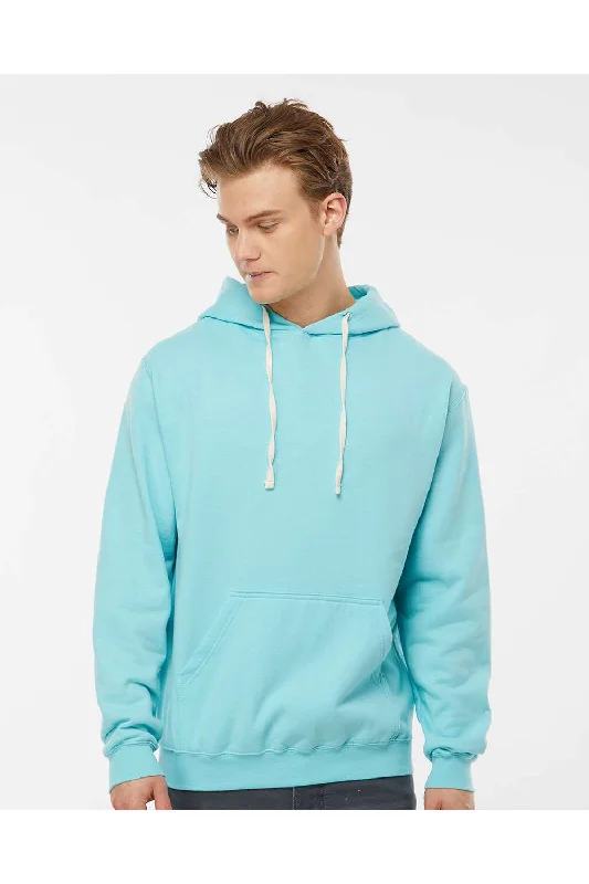 Tultex Mens Fleece Hooded Sweatshirt Hoodie w/ Pouch Pocket - Purist Blue