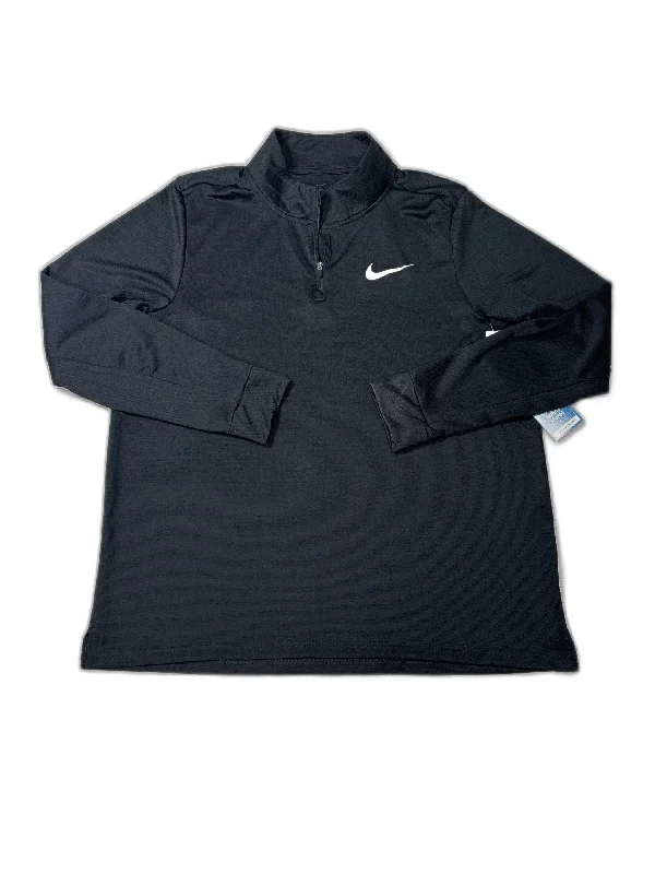 Athletic Top Long Sleeve Collar By Nike Apparel In Black, Size: Xl