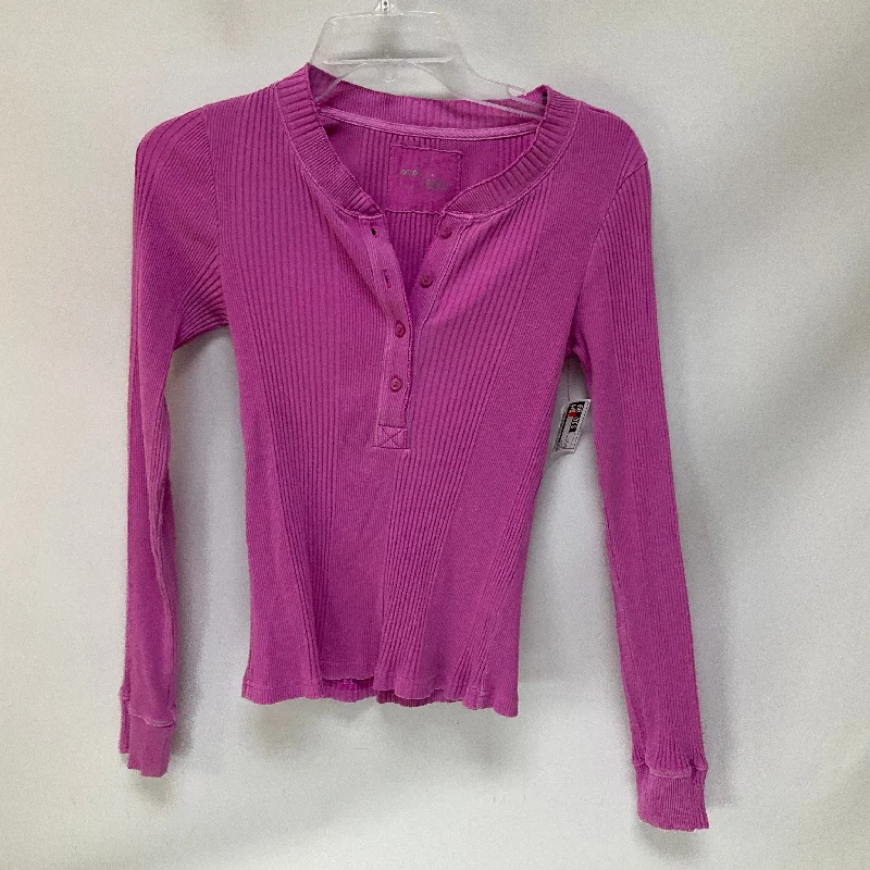 Top Long Sleeve By Aerie In Pink, Size: S