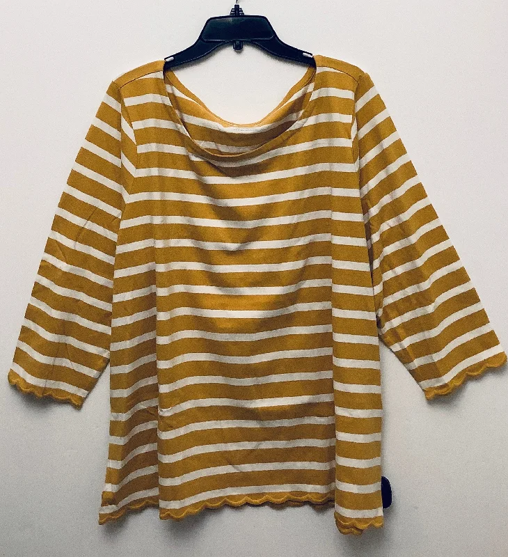 Top Long Sleeve By Talbots In Striped Pattern, Size: 3x