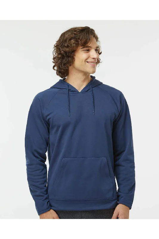 Paragon Mens Vail Performance Moisture Wicking Fleece Hooded Sweatshirt Hoodie w/ Pouch Pocket - Navy Blue