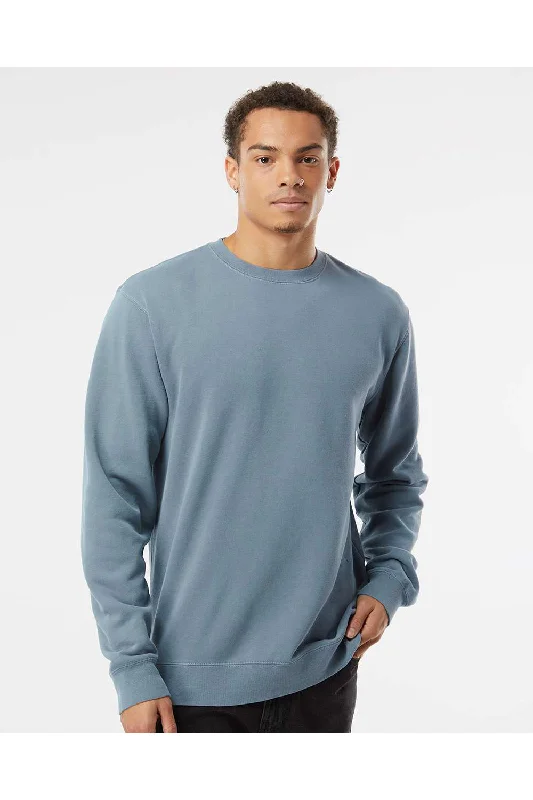 Independent Trading Co. Mens Pigment Dyed Crewneck Sweatshirt - Slate Blue