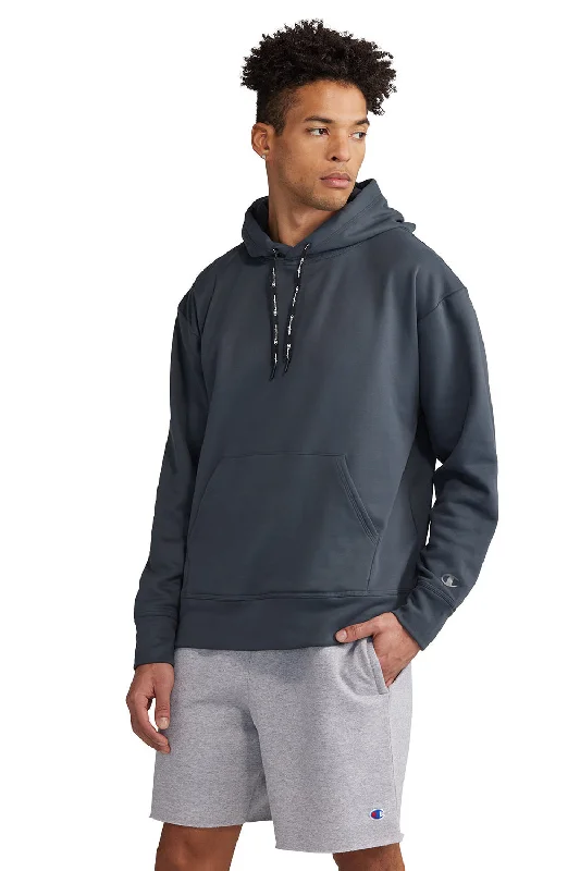 Champion Mens Sport Hooded Sweatshirt Hoodie w/ Pouch Pocket - Stealth Grey