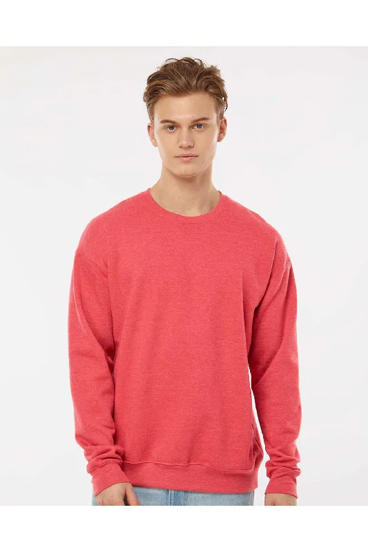 Tultex Mens Fleece Crewneck Sweatshirt - Heather Red