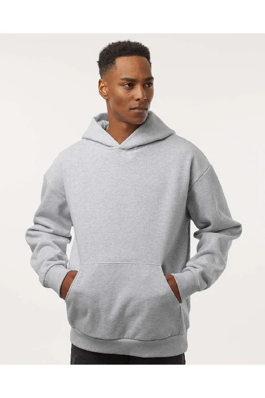 Independent Trading Co. Mens Mainstreet Hooded Sweatshirt Hoodie w/ Pouch Pocket - Heather Grey