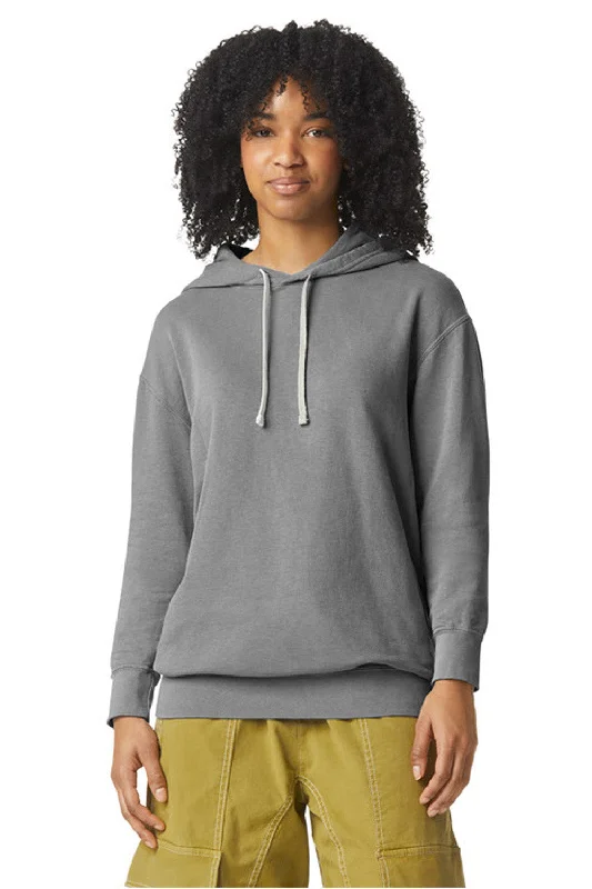 Comfort Colors Mens Garment Dyed Fleece Hooded Sweatshirt Hoodie - Grey